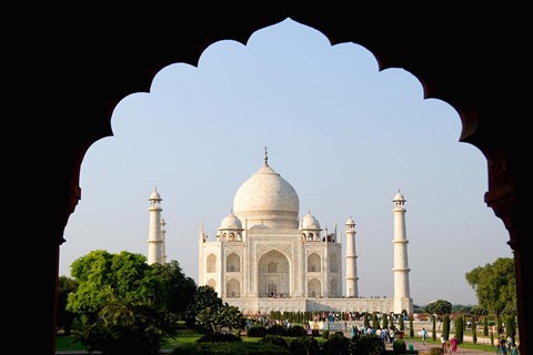 Framed Sunrise at the Taj Mahal, Agra, India Print