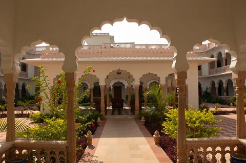 Framed Hotel Kiran Villa Palace, Bharatpur, Rajasthan, India. Print