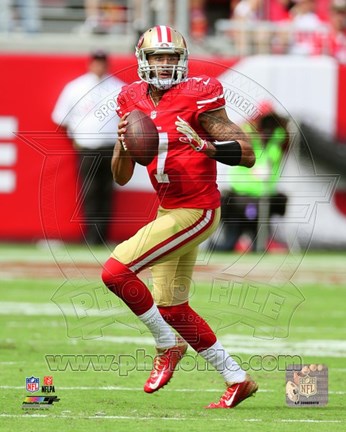 Framed Colin Kaepernick 2014 Action Print