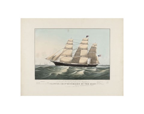 Framed Clipper Ship &quot;Sovereign of the Seas&quot;, 1852 Print