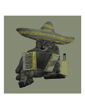 Framed Drunk Cat Print