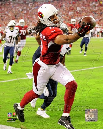 Framed Larry Fitzgerald catching the ball 2014 Print