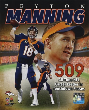 Framed Peyton Manning NFL All-Time leader in career Touchdown Passes 509 Print