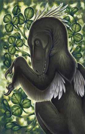 Framed Deinonychus Antirrhopus from the Cretaceous Period Print