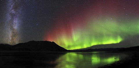 Framed Aurora Borealis, Milky Way and Big Dipper Print