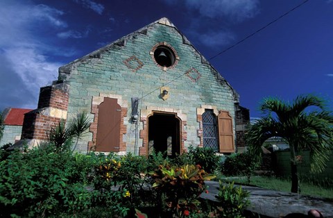 Framed Village Church, Antigua, Caribbean Print