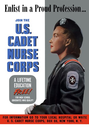 Framed US Cadet Nurse Corps - A Lifetime Education Free Print