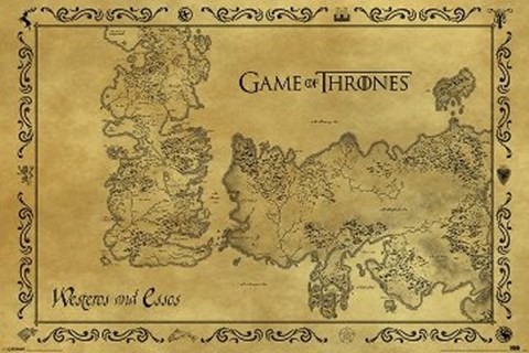 Framed Game of Thrones - Antique Maps Print