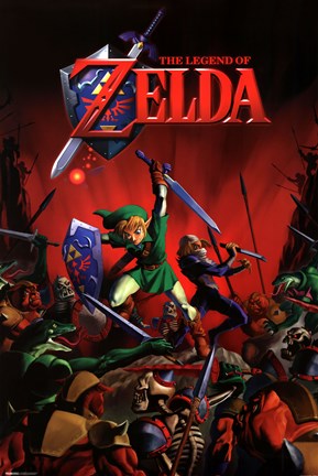 Framed Legend of Zelda - Battle Print