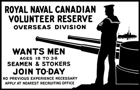 Framed Royal Naval Canadian Volunteer Reserve Print