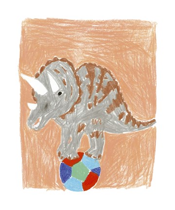 Framed Triceratops Balance Print