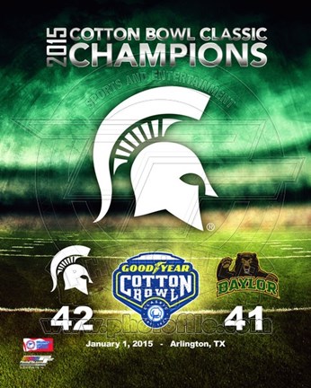 Framed Michigan State Spartans Cotton Bowl Champions Print