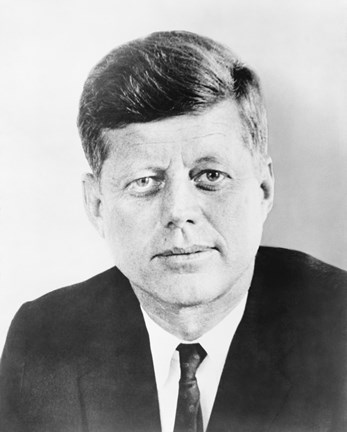 Framed President John F Kennedy (vintage photo) Print