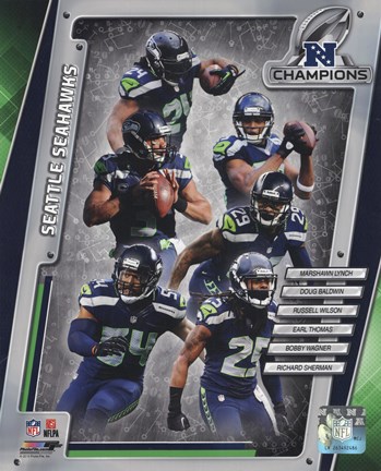 Framed Seattle Seahawks 2014 NFC Champions Team Composite Print