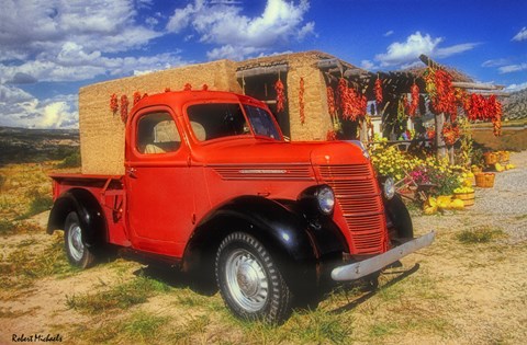 Framed Red Chili Truck Print