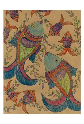 Framed Fish Tapestry Print