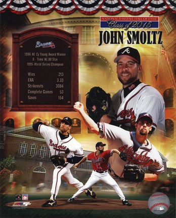 Framed John Smoltz MLB Hall of Fame Legends Composite Print