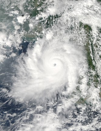 Framed Cyclone Giri moves Ashore over Burma Print