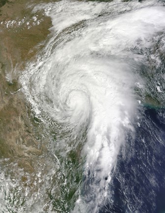 Framed Tropical Storm Hermine over Texas Print
