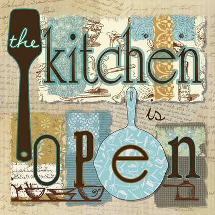 Framed Kitchen is Open Print