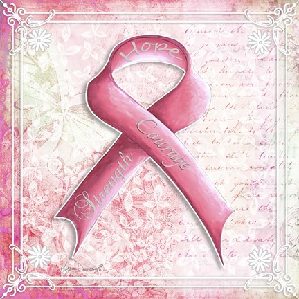 Framed Pink Ribbon 4 Print