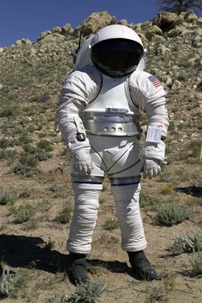 Framed Astronaut Equipped with a Mark-III Suit Takes a Stroll in the Desert Print