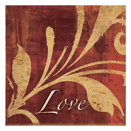 Framed Red Gold Love Print