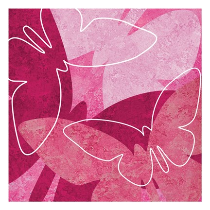 Framed Butterflys Pink Print