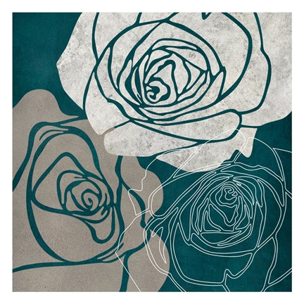 Framed Gray Rose Print
