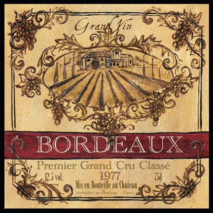 Framed Grand Vin Wine Label III Print