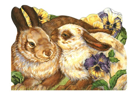 Framed Cuddle Bunnies II Print