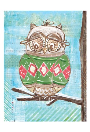 Framed Christmas Owl 4C Print
