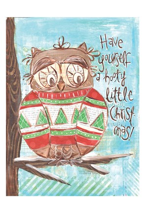 Framed Christmas Owl 5B Print