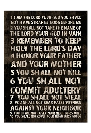 Framed Full 10 Commandments Print