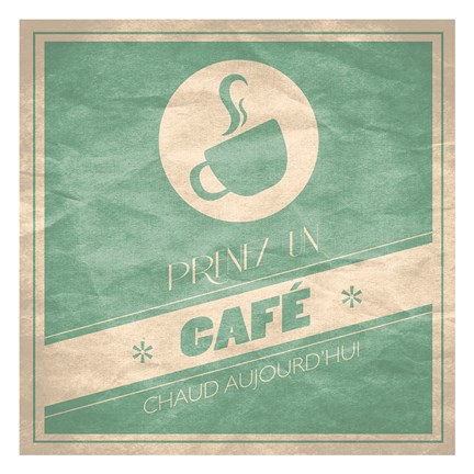 Framed French Cafe - Teal Print