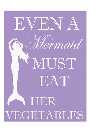 Framed Mermaid Must Eat Print