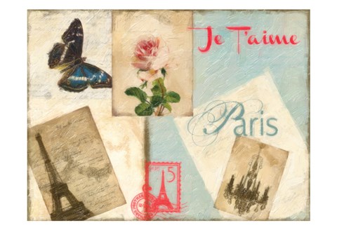 Framed Je Taime Parise 2 Print