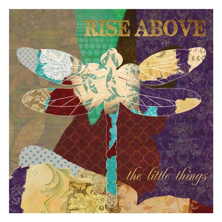 Framed Rise Above Dragonfly Print