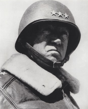 Framed General George Patton in command of the US 7th Army in World War Two Print