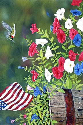 Framed Garden Glory Hummingbird Print