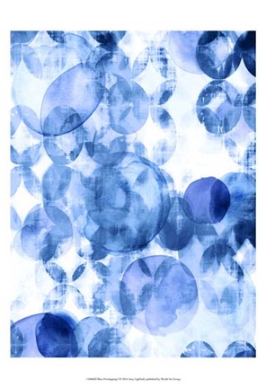 Framed Blue Overlapping I Print