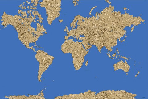 Framed World Map - Sand Dots 1 Print