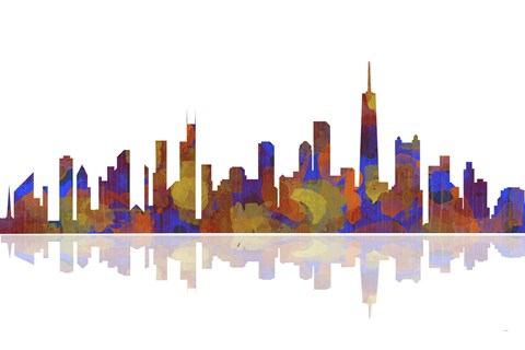 Framed Chicago Illinois Skyline 2 Print