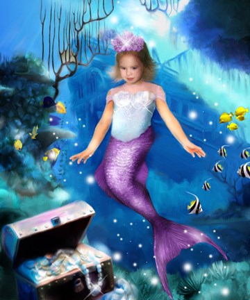 Framed Mermaid Princess Print