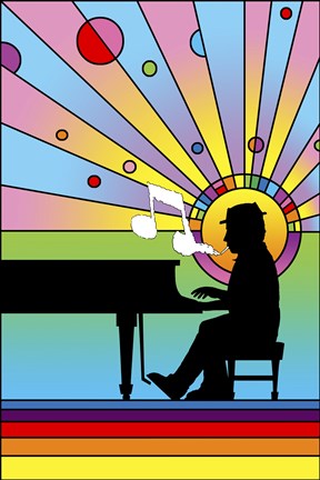 Framed Piano Player 1 Print