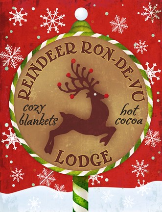Framed Reindeer Lodge Print
