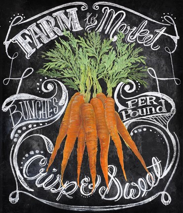 Framed Chalkboard Carrots Print