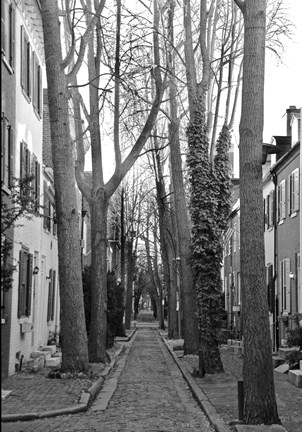 Framed Brick Road (b/w) Print