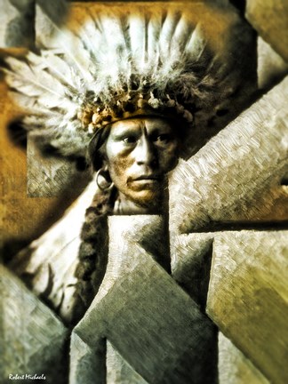 Framed Chief Garfield - Jicarilla Apache Print