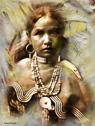 Framed Jicarilla Maiden - Apache Print